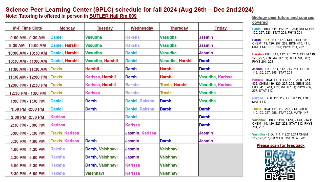 splc schedule, link to pdf file in paragaph above