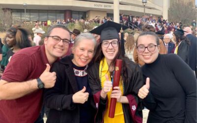 photo of Dr. Skaggs with family on graduation day