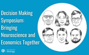 Decision Making Symposium: Bringing Neuroscience and Economics Together: line drawings of speakers faces